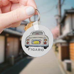 Figarations Cute Topaz Mist Figaro Car Driver Name Key Ring