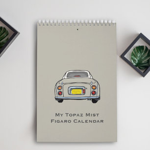 Figarations Cute Topaz Mist Figaro Car Garage Calendar