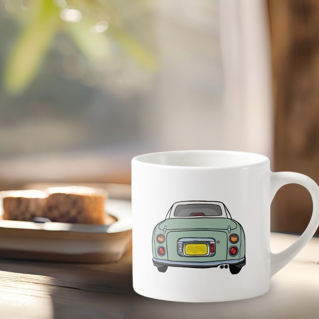 Figarations Emerald Green Figaro Car Espresso Cup (How do you like your coffee in a morning? I like mine with a fig. Add the name of yours)