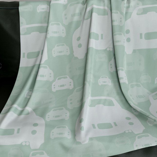 Figarations Emerald Green Figaro Car Pattern Fleece Blanket (Fun green figgy blanket for your car. You can easily change the background colour)