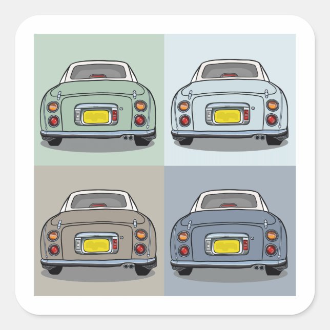 Figarations Figaro Car Seasons Garage Scrapbook Square Sticker (Front)