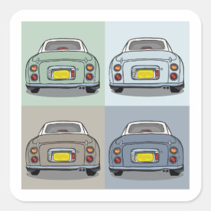 Figarations Figaro Car Seasons Garage Scrapbook Square Sticker