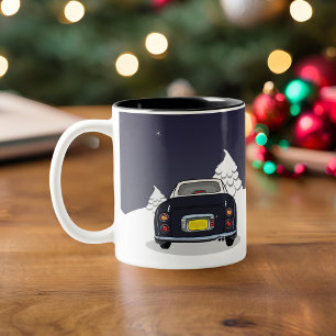 Figarations Figmas Holiday Black Figaro Car Two-Tone Coffee Mug