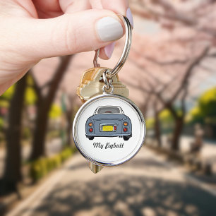 Figarations Funny Lapis Grey Figaro Car Name Key Ring