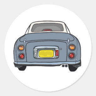 Figarations Lapis Grey Figaro Car Garage Scrapbook Classic Round Sticker