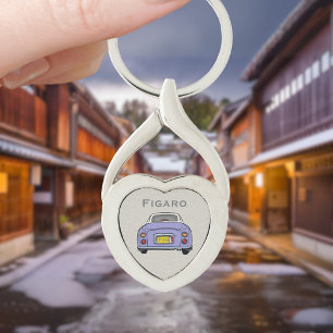 Figarations Lilac Figaro Car Monogram Heart  Key Ring