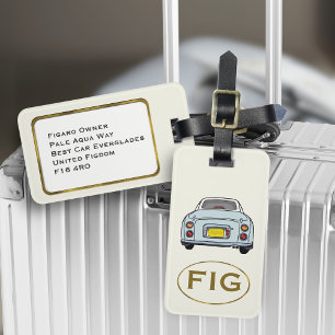 Figarations Monogram Pale Aqua Figaro Luggage Tag