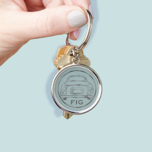 Figarations Monogram Pale Aqua Silver Figaro Car Key Ring