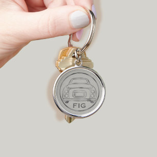 Figarations Monogram Topaz Mist Silver Figaro Key Ring