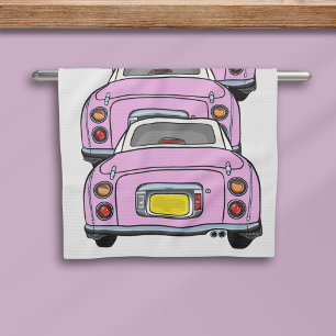 Figarations Pink Figaro Car Convoy Kitchen Towel