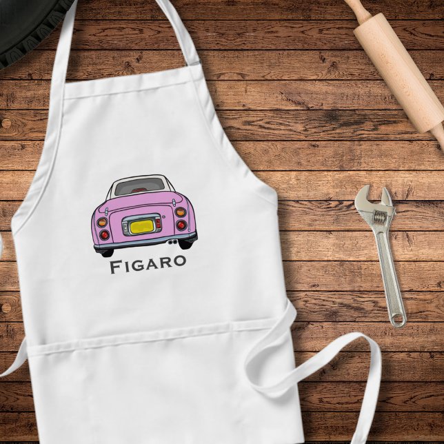 Figarations Pink Figaro Car Name Garage Apron (A pink figaro apron perfect for the kitchen or garage. Add your name!)