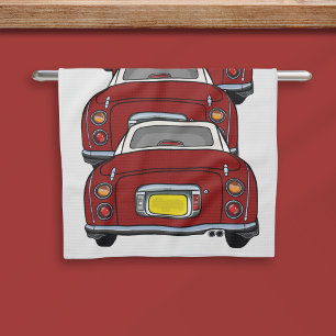 Figarations Red Figaro Car Convoy Kitchen Towel