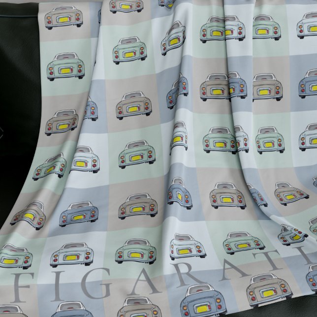 Figarations Season Figaro Car Fleece Throw Blanket (A cute car blanket for figaro car owners. Add your name)