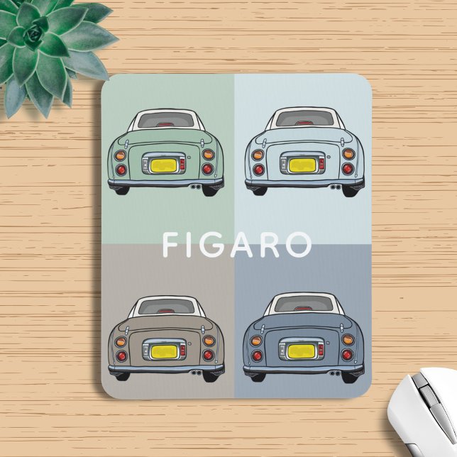 Figarations Seasons of Figaro Car Pattern Name Mouse Mat (Love all the colours of figaro cars and need a mouse mat? Add your name to this one!)