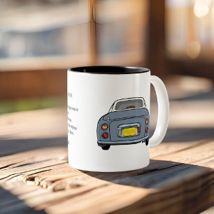Figarations Tokyo Quote Lapis Grey Figaro Car Two-Tone Coffee Mug