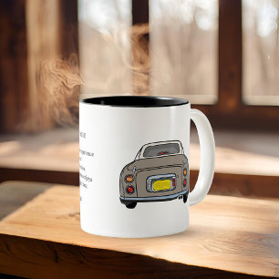 Figarations Tokyo Quote Topaz Mist Figaro Car Two-Tone Coffee Mug