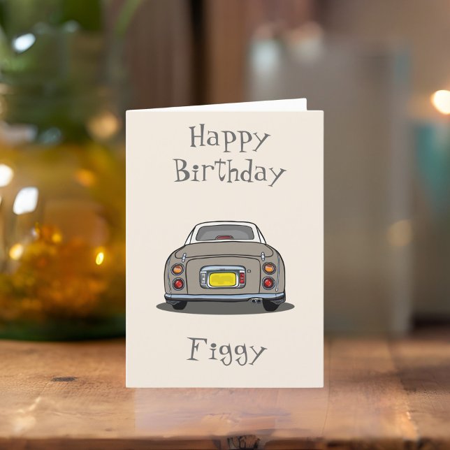 Figarations Topaz Figaro Car Happy Birthday Card (Happy Birthday to your Topaz Mist Figaro! Send them this card. They'll love you even more!)