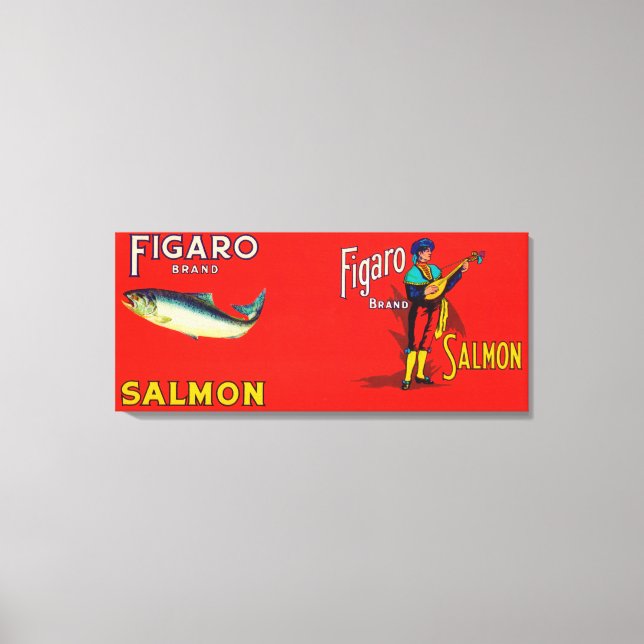 Figaro Brand Salmon Label Canvas Print (Front)