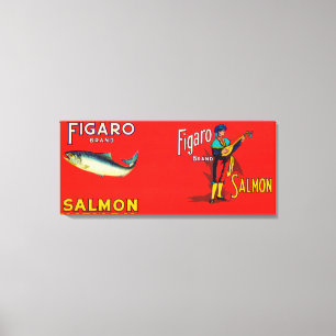 Figaro Brand Salmon Label Canvas Print