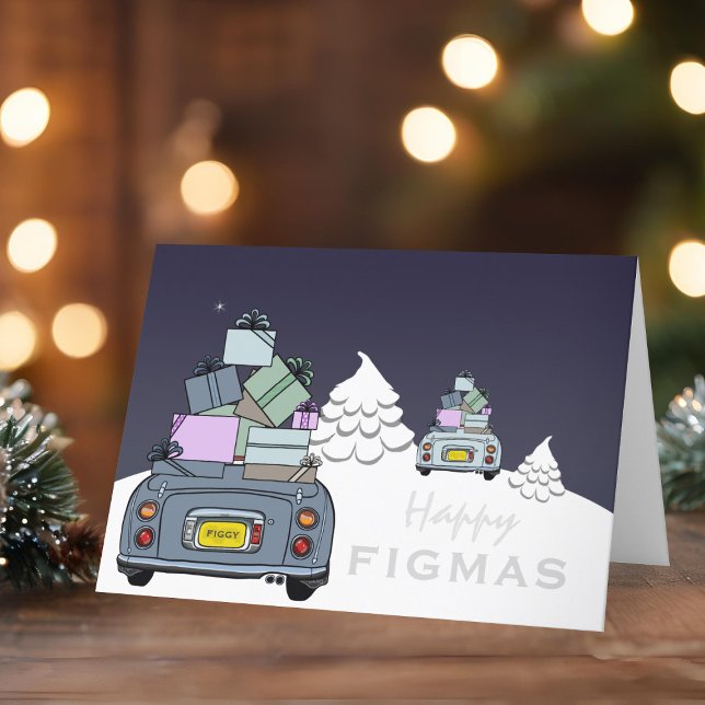 Figaro Car Happy Figmas Christmas Card (Happy Fig-mas! A fun figgy themed christmas card to send to your car! (or your figgy loving friends))