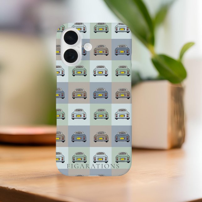 Figaro Car Pattern Name Figarations Season Case-Mate iPhone Case (Cute figaro phone case with space for your name. All the original cars. It's Figaro Season!)