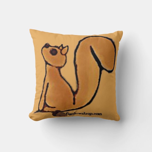 figdewdrop Squirrel sit Throw Pillow (Front)
