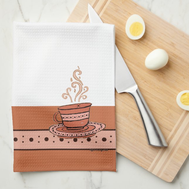 figdewdrops Orange Relax Cup kitchen towel (Quarter Fold)