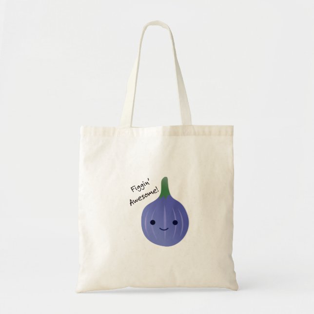 Figgin Awesome Cute Kawaii Fig Tote Bag (Front)