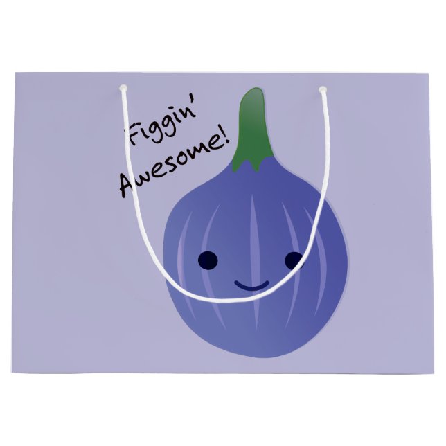 figgin Awesome Fig Pun Large Gift Bag (Front)