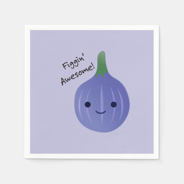 figgin Awesome Fig Pun Napkin (Front)