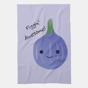 figgin Awesome Fig Pun Tea Towel