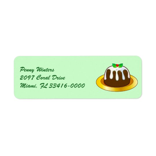 Figgy Pudding for Christmas Return Address Label