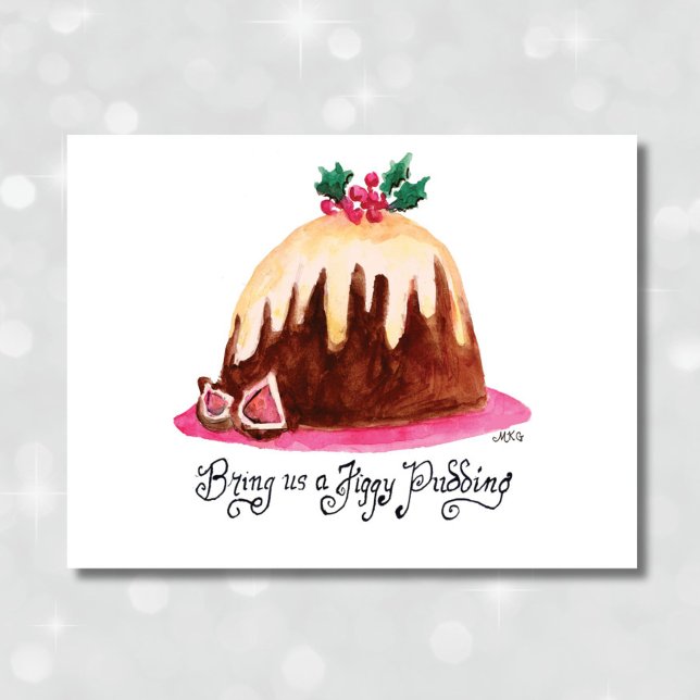 Figgy Pudding Recipe Cute Hand-Drawn Christmas Holiday Card (Creator Uploaded)