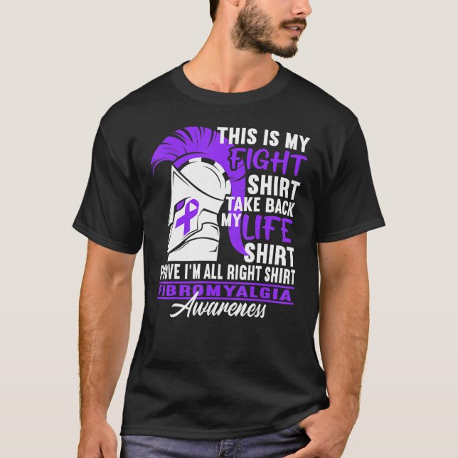 Figh I Chronic Pain Response Fibromyalgia Awarenes T-Shirt (Front)