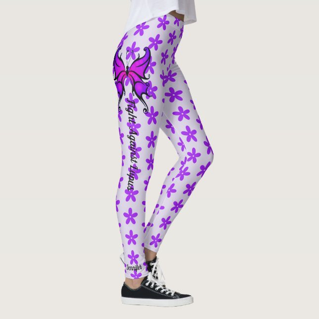 Fight Against Lupus Custom Text Women's Leggings (Right)