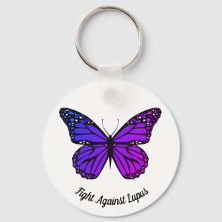 Fight Against Lupus Pretty Purple Butterfly Key Ring