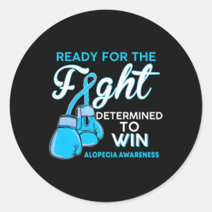 Fight Alopecia Awareness Blue Butterfly Classic Round Sticker