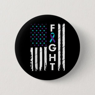 Fight American Flag Ribbon Suicide Prevention Awar 6 Cm Round Badge