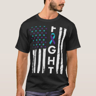 Fight American Flag Ribbon Suicide Prevention Awar T-Shirt