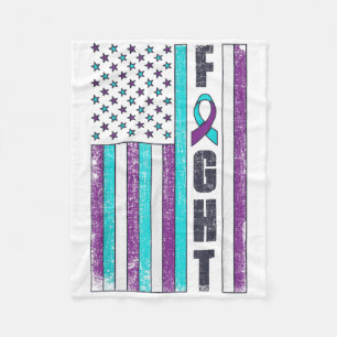 Fight American Flag Suicide Prevention Awareness 4 Fleece Blanket