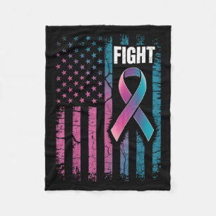Fight American Flag Suicide Prevention Awareness  Fleece Blanket