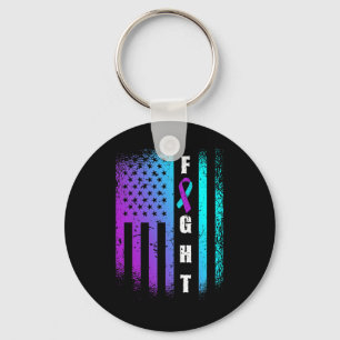 Fight American Flag Suicide Prevention Awareness Key Ring