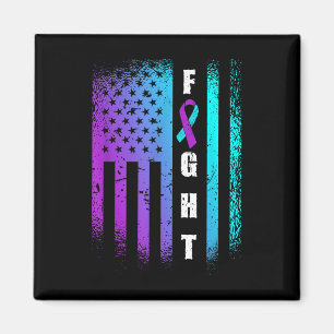 Fight American Flag Suicide Prevention Awareness Magnet