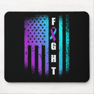 Fight American Flag Suicide Prevention Awareness  Mouse Mat