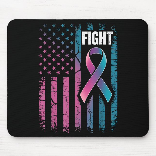 Fight American Flag Suicide Prevention Awareness  Mouse Mat (Front)