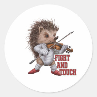 fight and touch classic round sticker