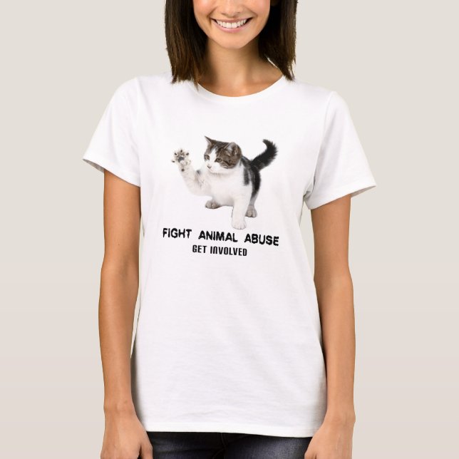 FIGHT ANIMAL ABUSE KITTEN TEE (Front)