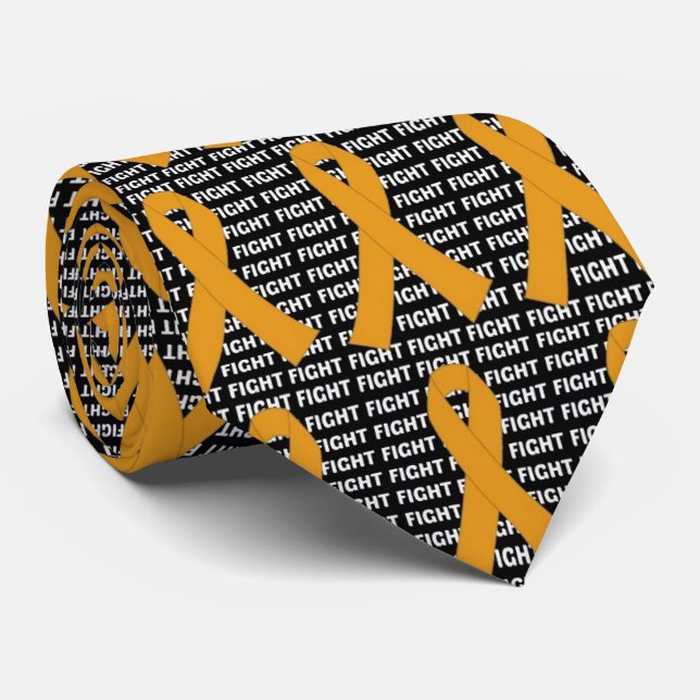 Fight Appendix Cancer  Amber Ribbon Tie (Rolled)