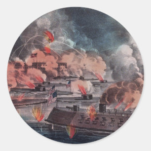 Fight at Charleston. Classic Round Sticker
