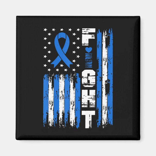 Fight Ataxia Awareness Patriotic USA American Flag Magnet (Front)